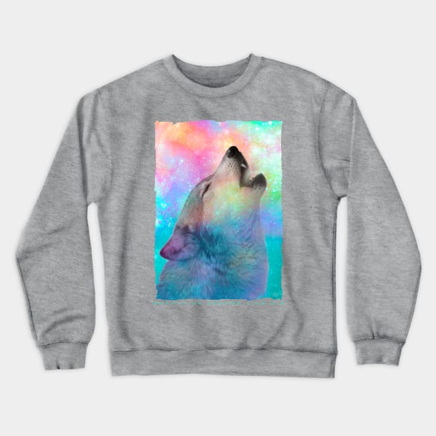 Breathing Dreams Like Air (Wolf Howl Abstract) Crewneck Sweatshirt by soaring anchor designs